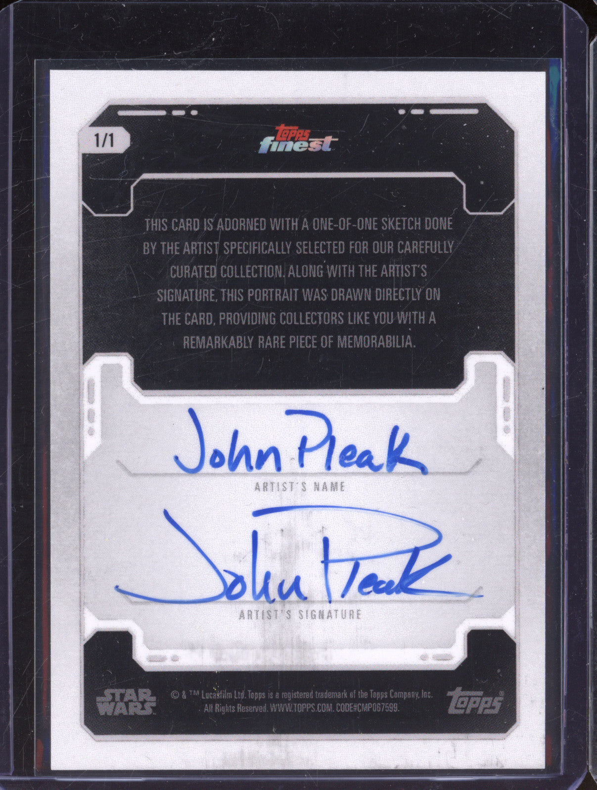 Rey 2024 Topps Finest Sketch Card 1/1