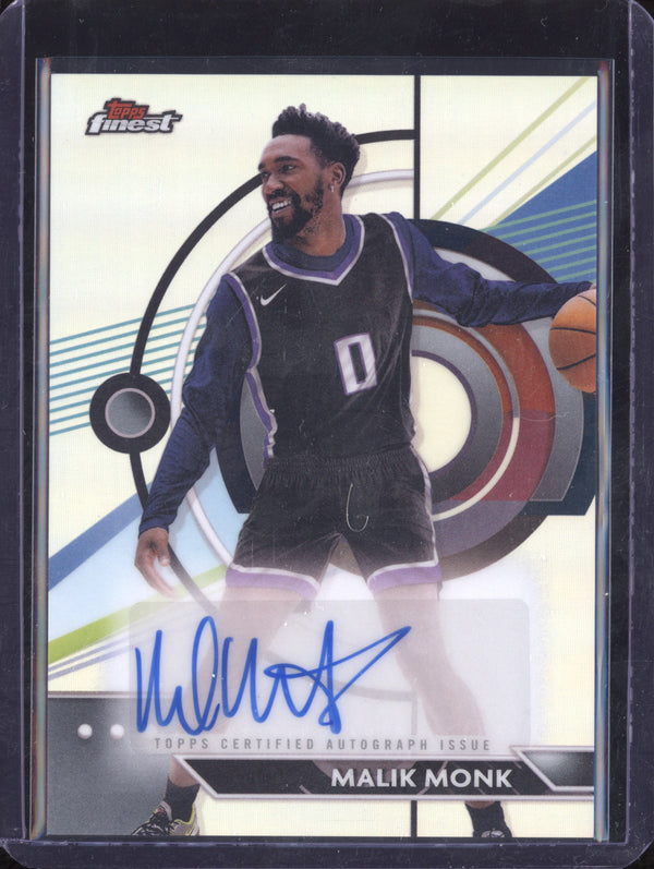 Malik Monk 2023-24 Topps Finest FA-MM Finest Auto Refractor