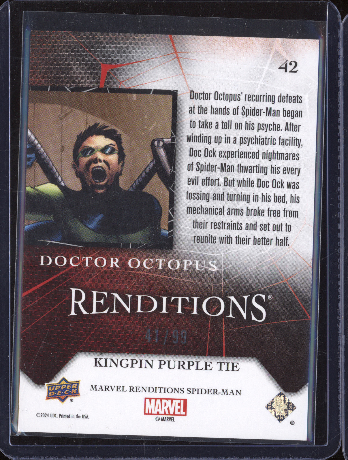 Doctor Octopus 2024 Upper Deck Renditions Spider-Man 42 Kingpin Purple Tie 41/99
