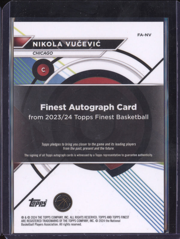 Nikola Vucevic 2023-24 Topps Finest FA-NV Finest Auto