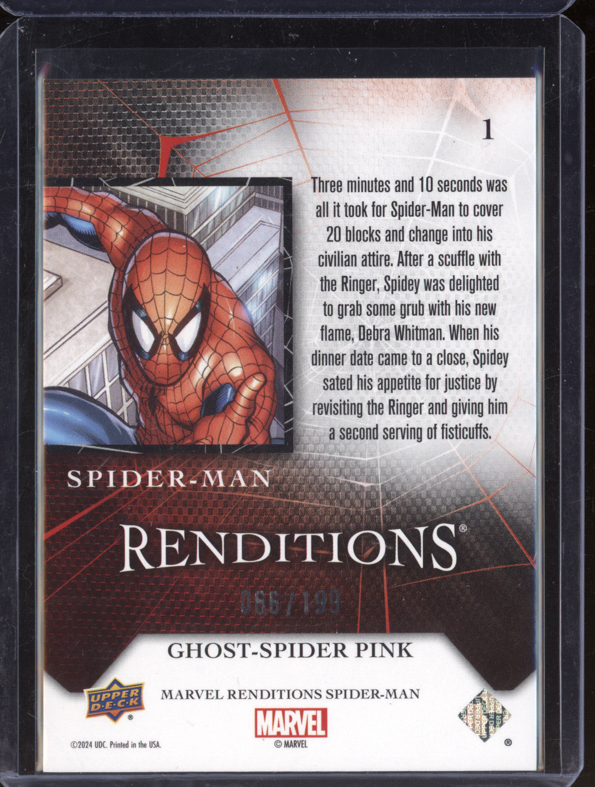 Spider-Man 2024 Upper Deck Renditions Spider-Man 1 Ghost-Spider Pink 66/199