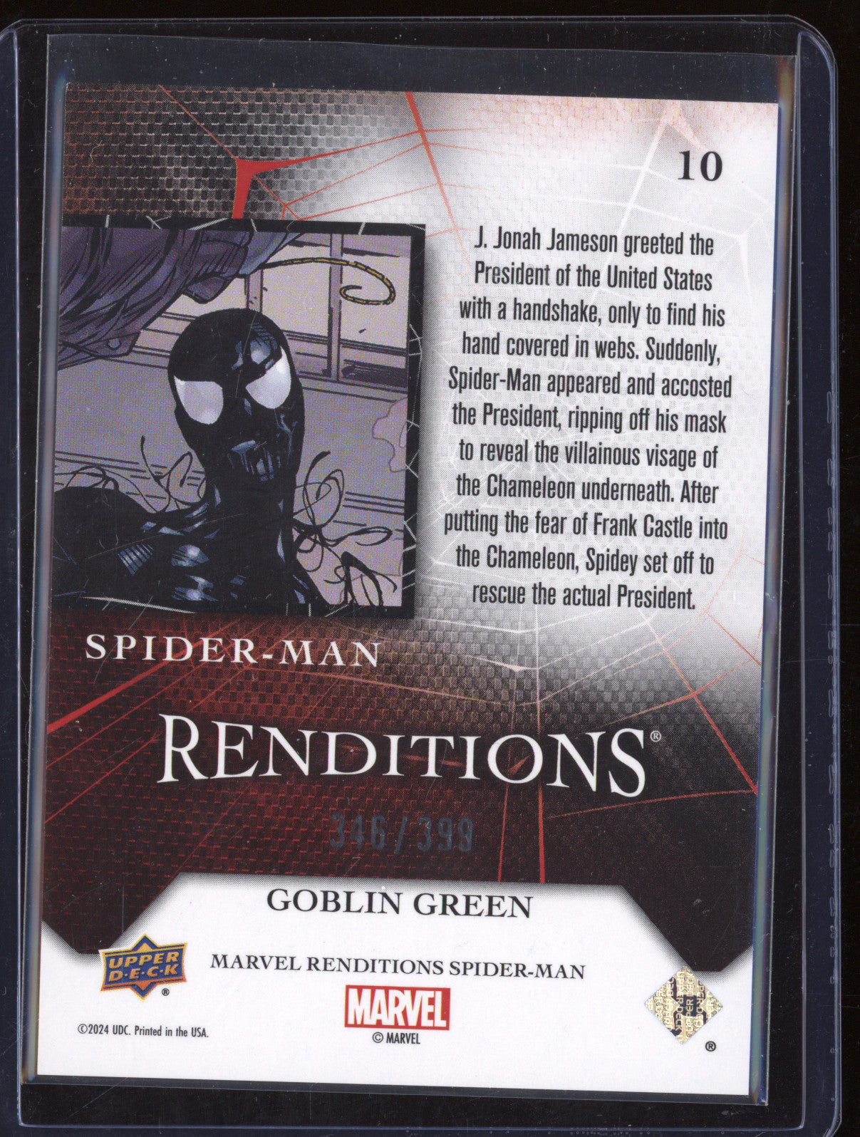 Spider-Man 2024 Upper Deck Renditions Spider-Man 10 Goblin Green 346/399