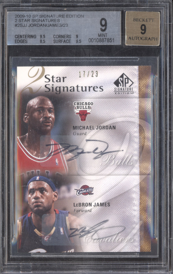 Jordan LeBron 2009-10 Upper Deck SP Signature 2 Star Auto 17/23 BGS 9/9