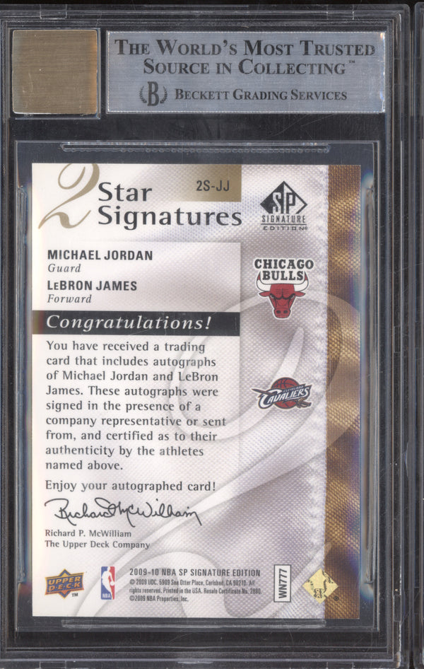 Jordan LeBron 2009-10 Upper Deck SP Signature 2 Star Auto 17/23 BGS 9/9