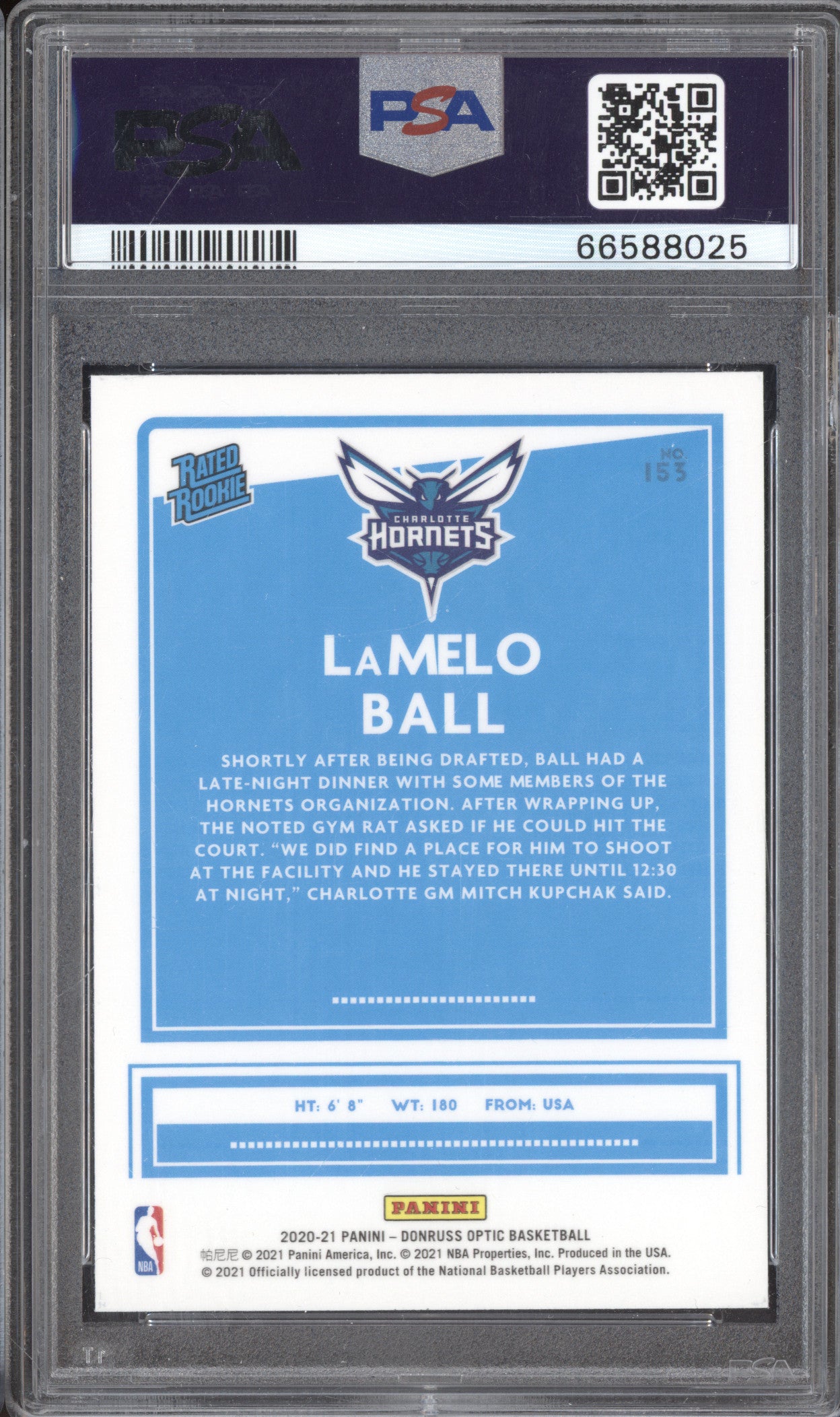 LaMelo Ball 2020-21 Panini Donruss Optic 153 RC PSA 10