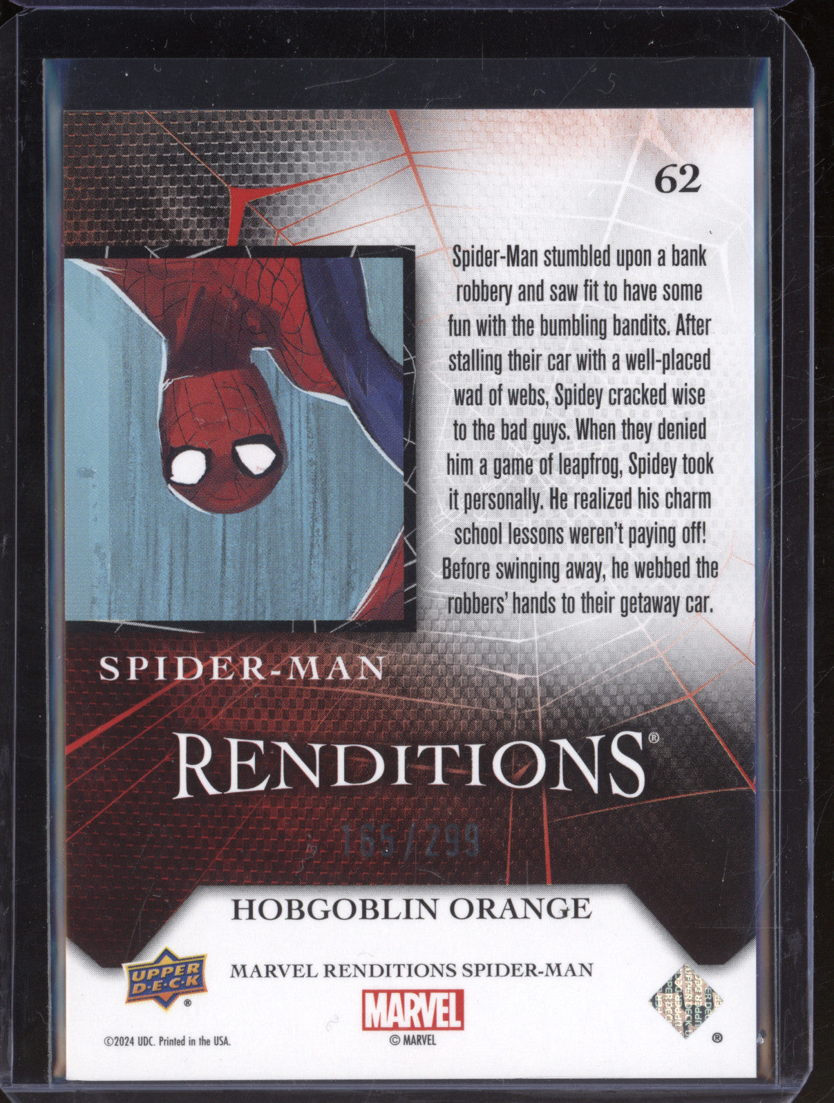 Spider-Man 2024 Upper Deck Renditions Spider-Man 62 Hobgoblin Orange 165/299