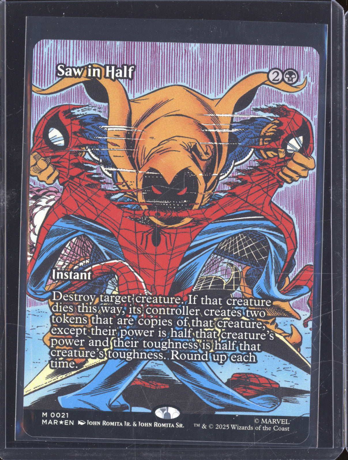2025 MTG Marvel Spider-Man 0021 Saw in Half Borderless Foil