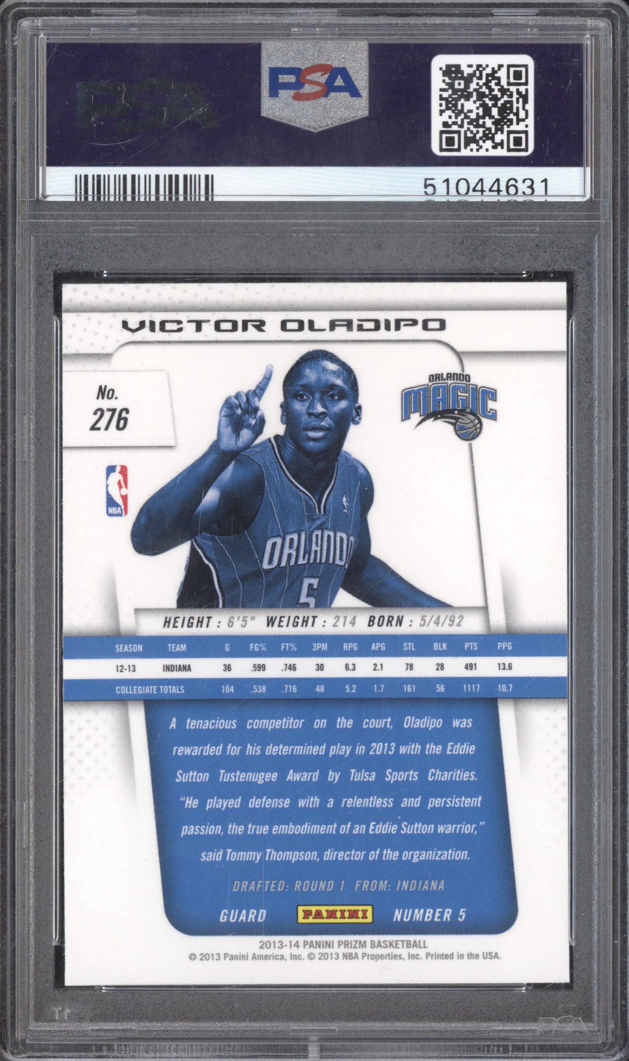 Victor Oladipo 2013-14 Panini Prizm 276 RC PSA 10