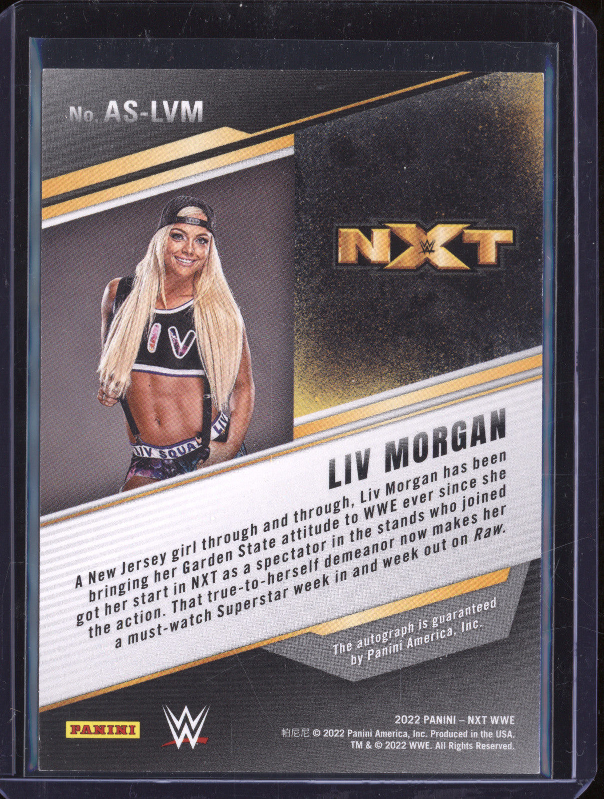 Liv Morgan 2022 Panini NXT WWE AS-LVM Alumni Signatures Red 35/49