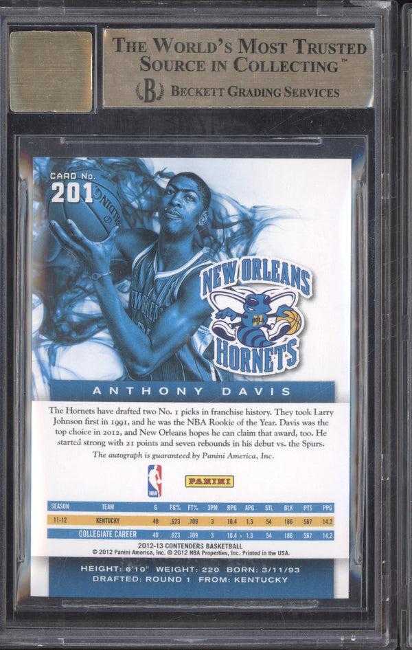 Anthony Davis 2012-13 Panini Contenders 201 Rookie Auto RC BGS 9.5/10