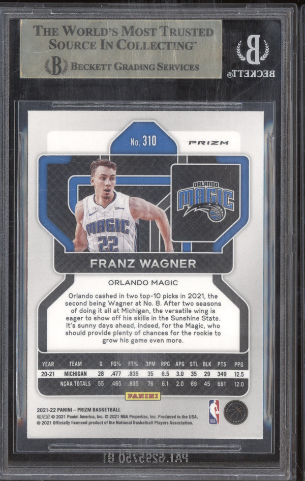 Franz Wagner 2021-22 Panini Prizm 310 Pulsar RC BGS 9.5