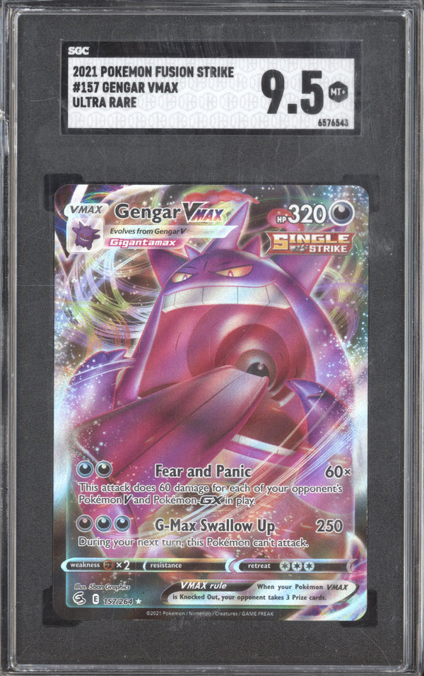 Gengar VMax 2021 Pokemon Fusion Strike 157/264 Ultra Rare SGC 9.5