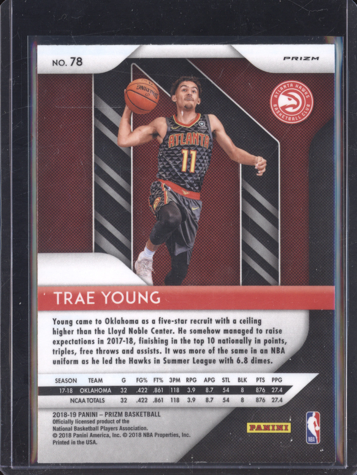 Trae Young 2018-19 Panini Prizm 78 Silver RC