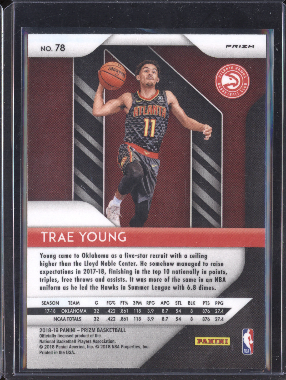 Trae Young 2018-19 Panini Prizm 78 Silver RC