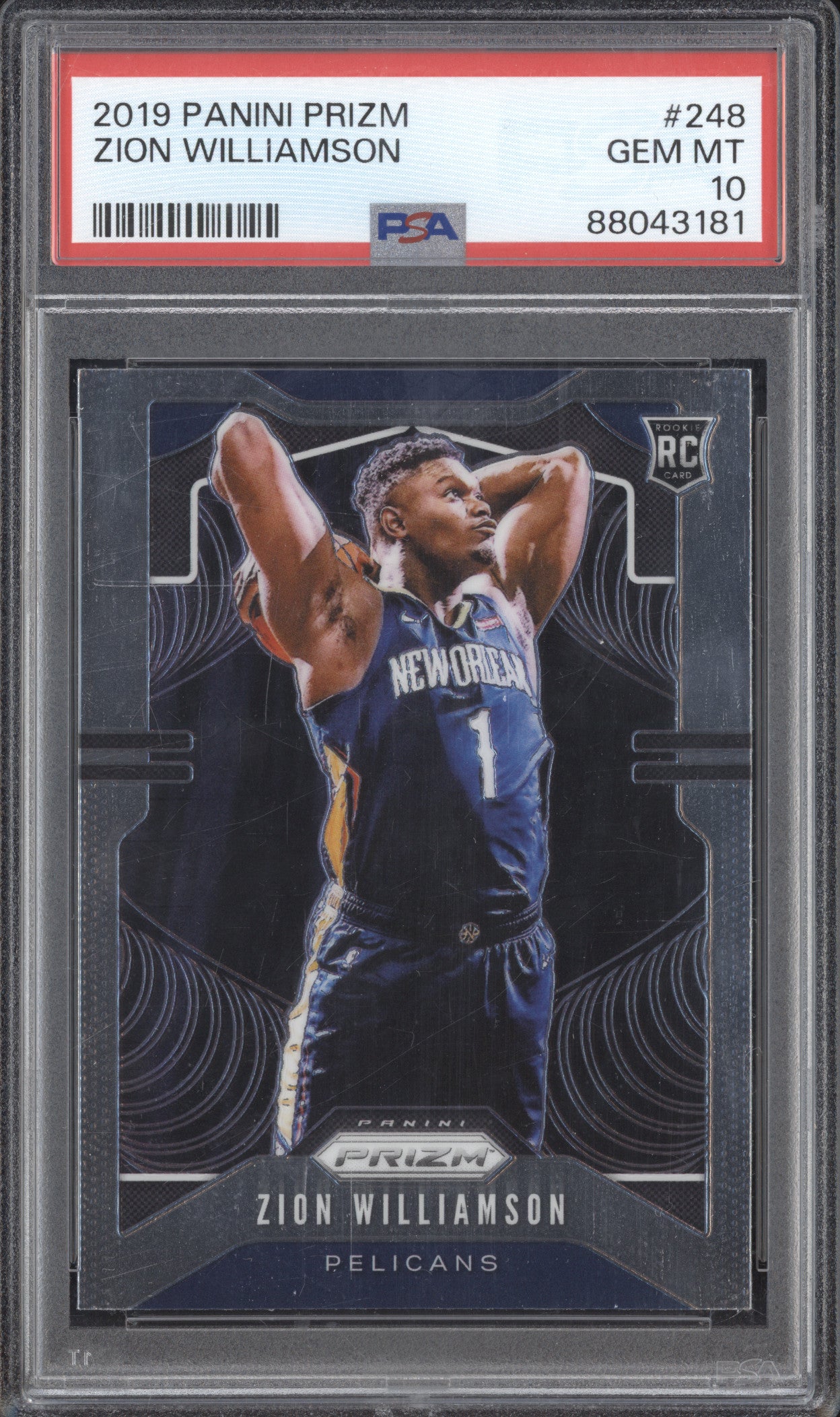 Zion Williamson 2019-20 Panini Prizm 248 RC PSA 10