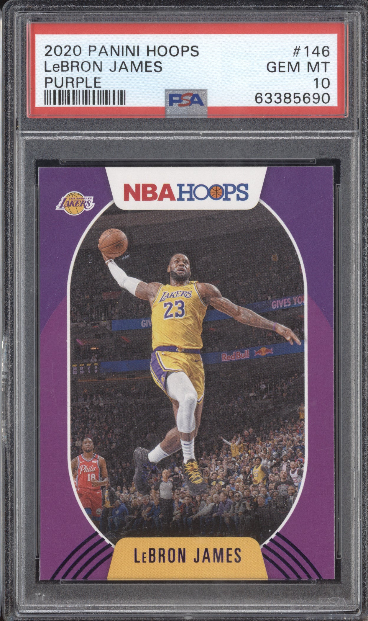 LeBron James 2020-21 Panini Hoops 146 Purple PSA 10