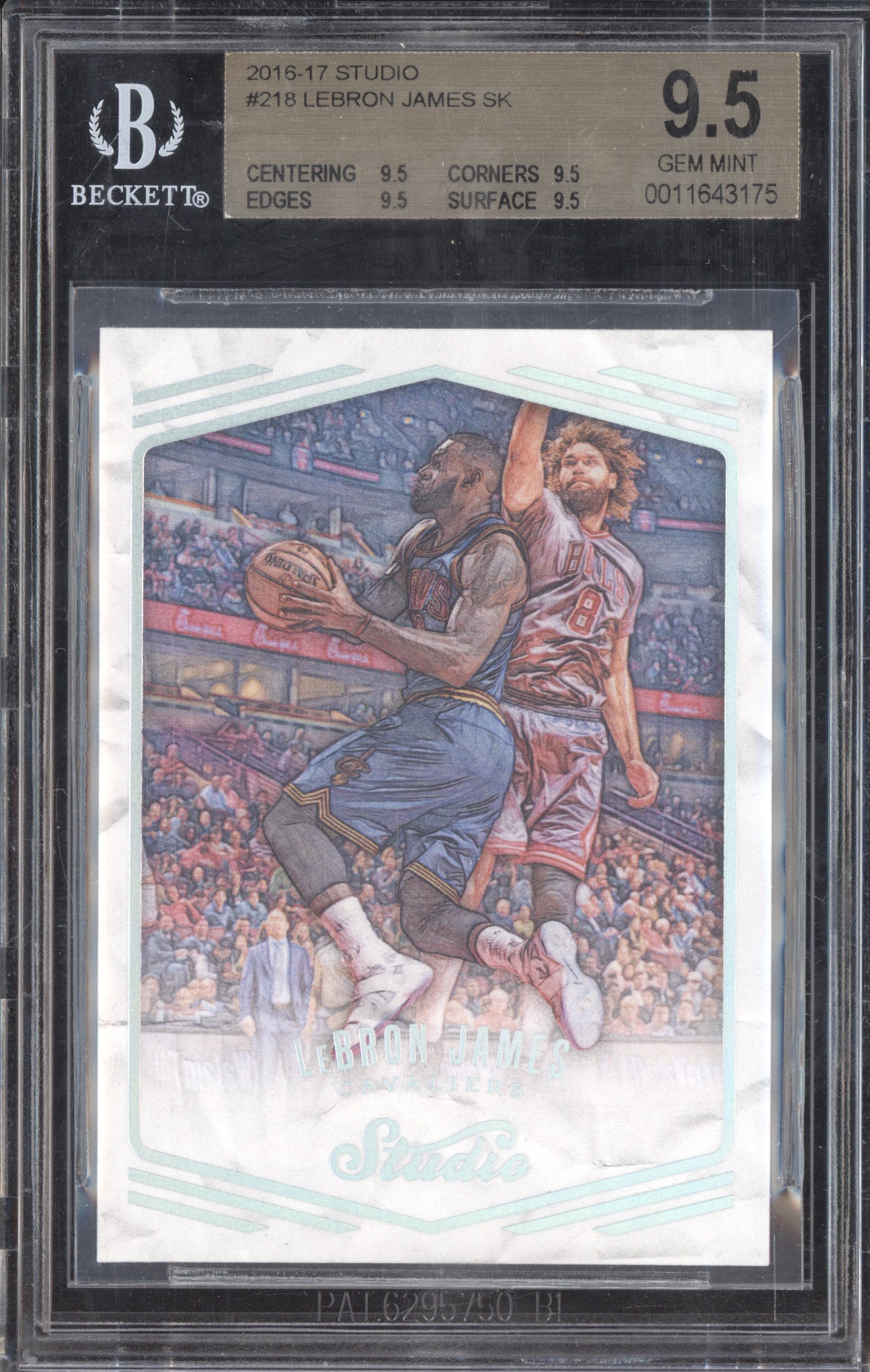 LeBron James 2016-17 Panini Studio 218 BGS 9.5