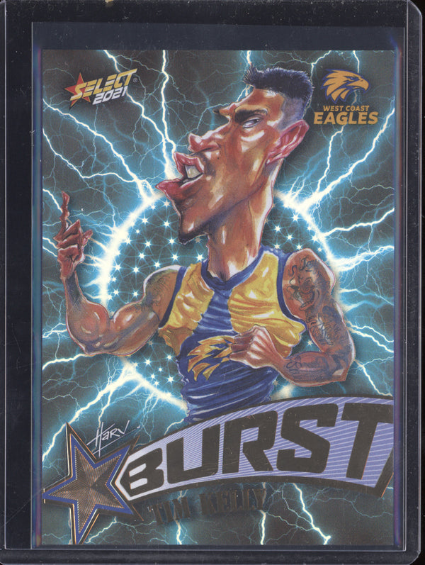 Tim Kelly 2021 Select Footy Stars SBL66 Sunburst Caricature - Lightning 110/210