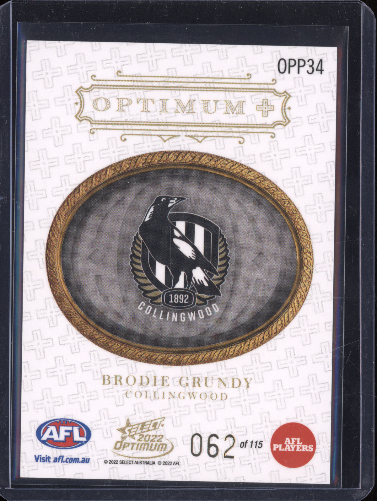 Brodie Grundy 2022 Select Optimum OPP34 Optimum + 62/115