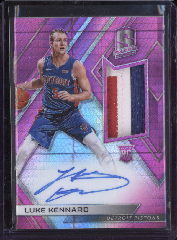 Luke Kennard 2017-18 Panini Spectra 120 Rookie Jersey Auto Neon Pink RC 4/25