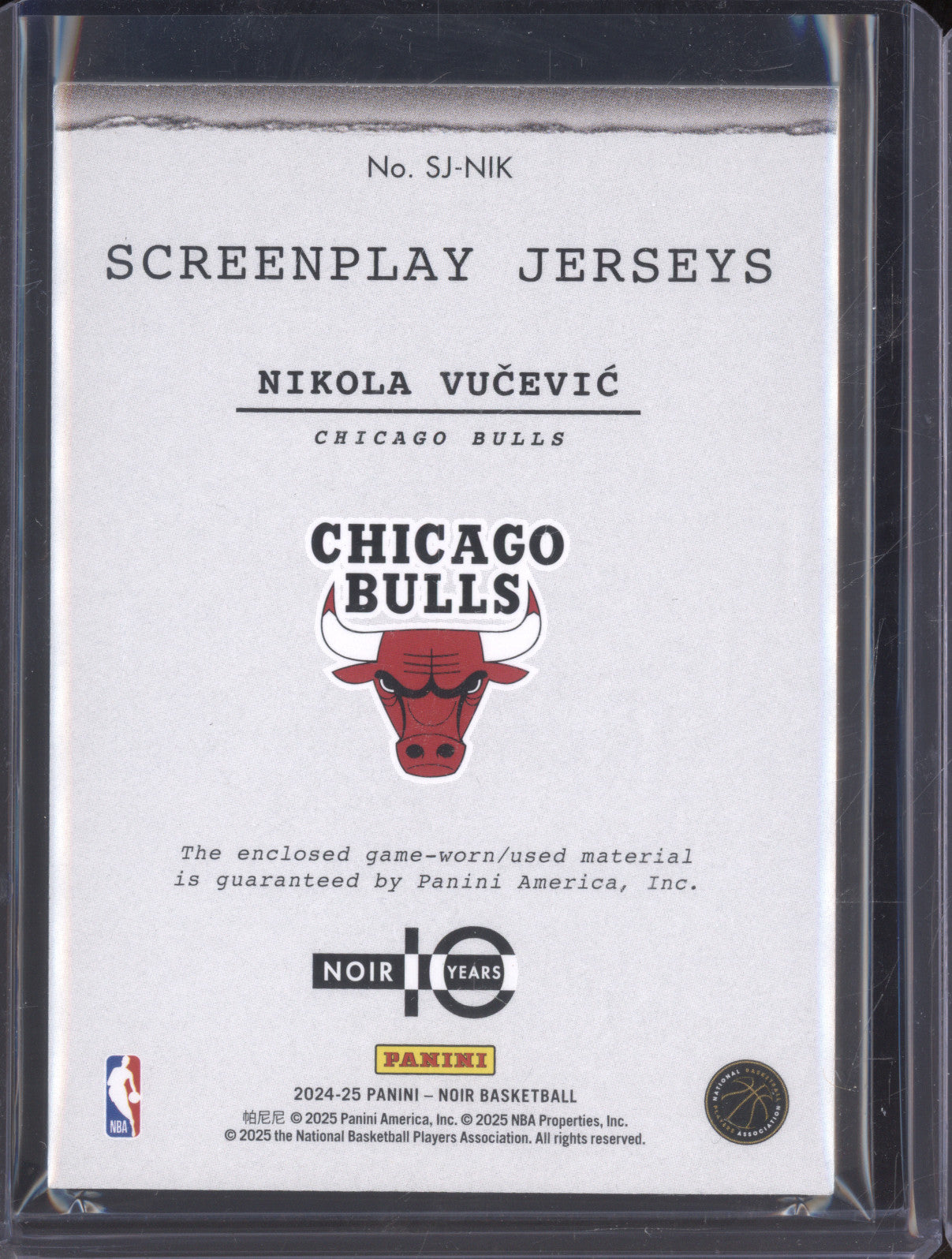 2024-25 Panini Noir Screenplay Jerseys Nikola Vucevic 07/20