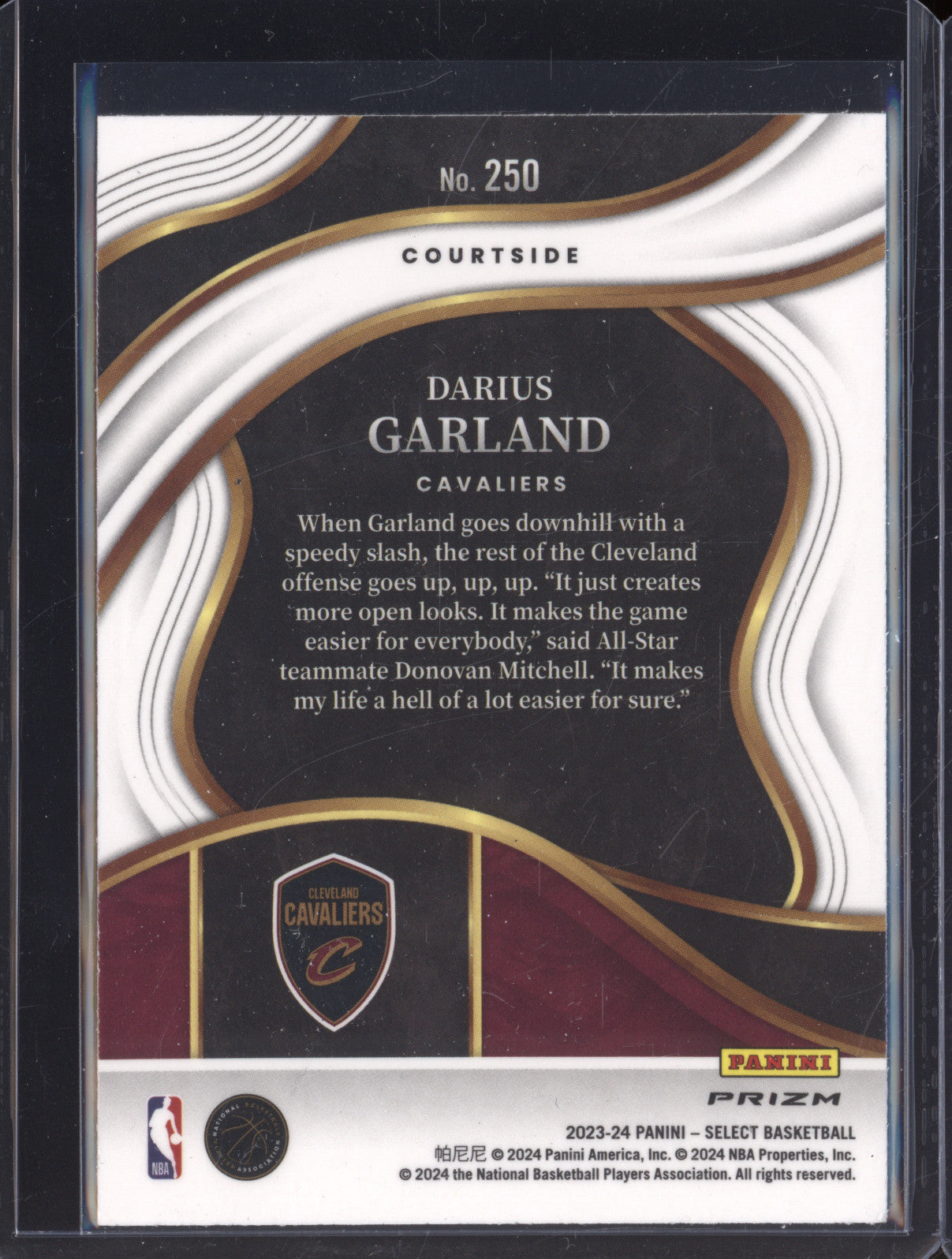 2023-24 Panini Select 250 Darius Garland Cosmic Courtside