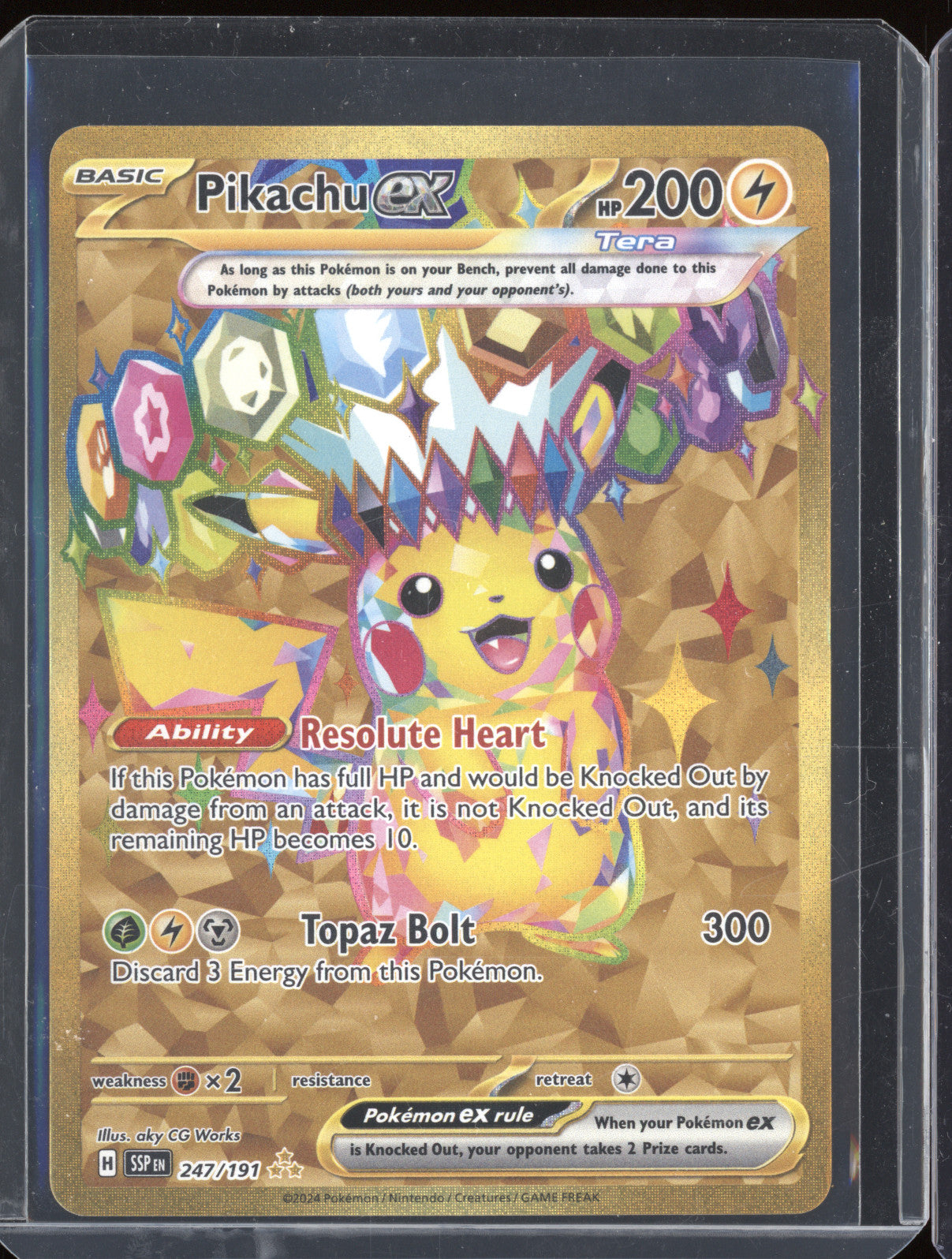 2024 Pokemon Surging Sparks SSP 247/191 Pikachu ex Hyper Rare