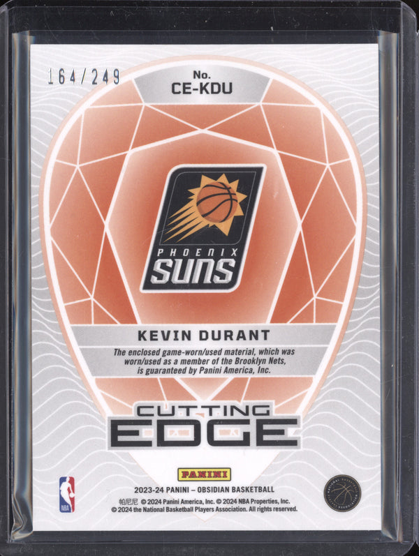 Kevin Durant 2023-24 Panini Obsidian CE-KDU Cutting Edge Memorabilia 164/249