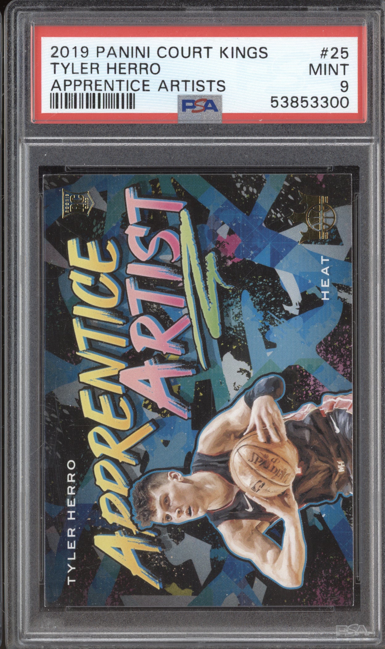 Tyler Herro 2019-20 Panini Court Kings 25 Apprentice Artists RC PSA 9