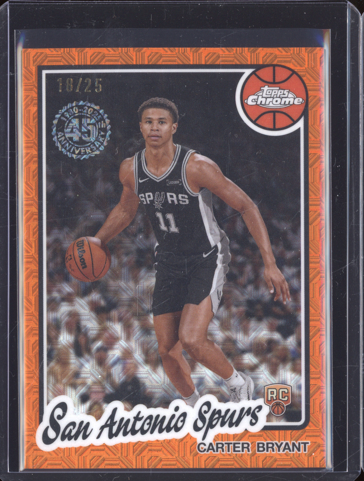 2025 NBA Basketball Topps Carter Bryant 1980-81 Chrome Orange Rookie RC /25