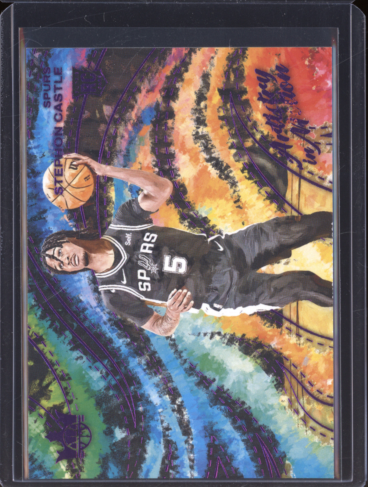 2024-25 Panini Court Kings 14 Stephon Castle Artistry in Motion Pink 09/15 RC