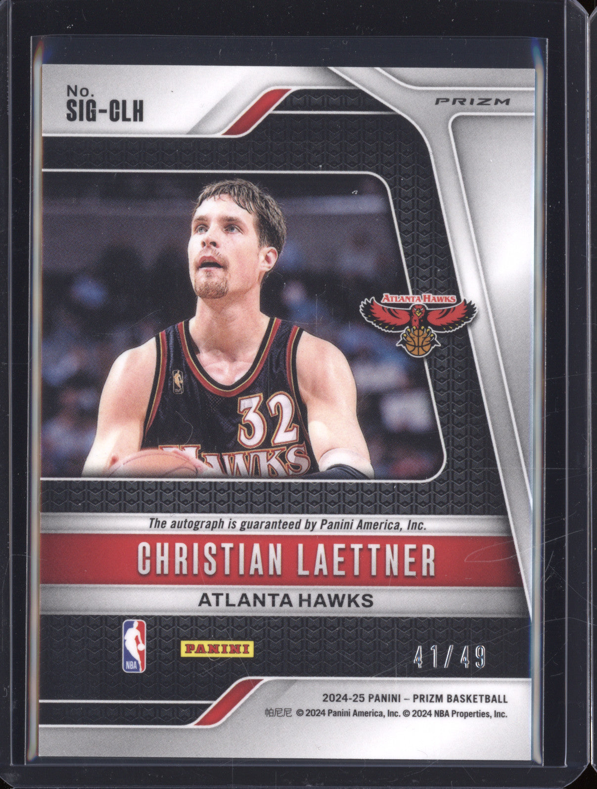 2024-25 Panini Prizm SIG-CLH Christian Laettner Blue Prizm Auto /49