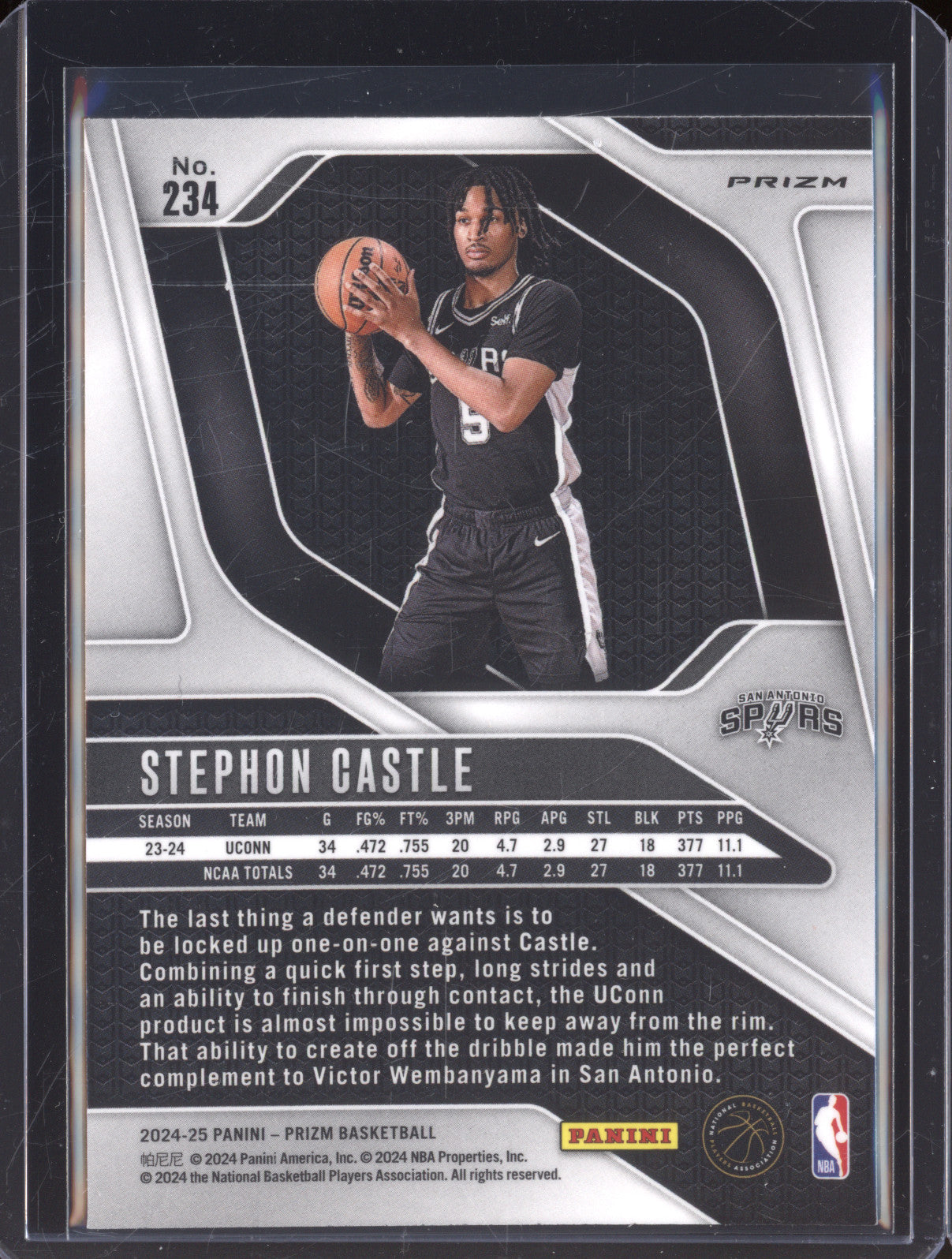 2024-25 Panini Prizm 234 Stephon Castle Red Wave Prizm RC