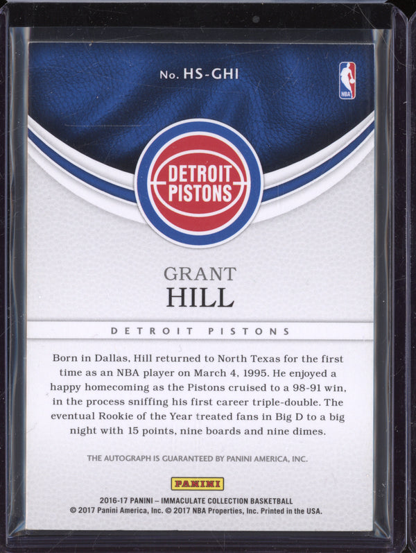 Grant Hill 2016-17 Panini Immaculate HS-GHI Heralded Signatures Gold 5/10