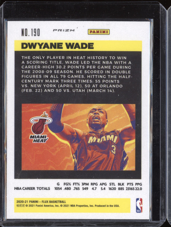 Dwyane Wade 2020-21 Panini Flux 190 Gold Wave