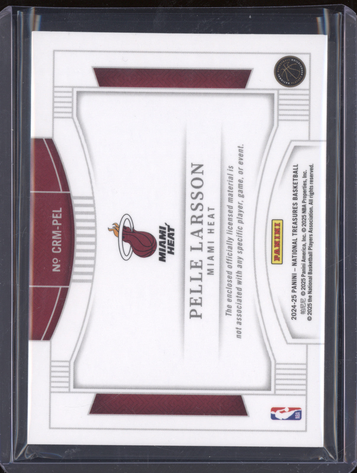 2024-25 Panini National Treasures CRM-PEL Pelle Larsson Colossal RC 04/99