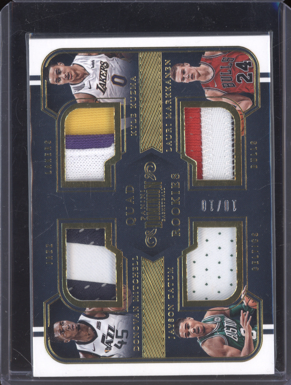 2017-18 Panini Dominion Mitchell Tatum Kuzma Markkanen Quad Rookies Patch 10/10