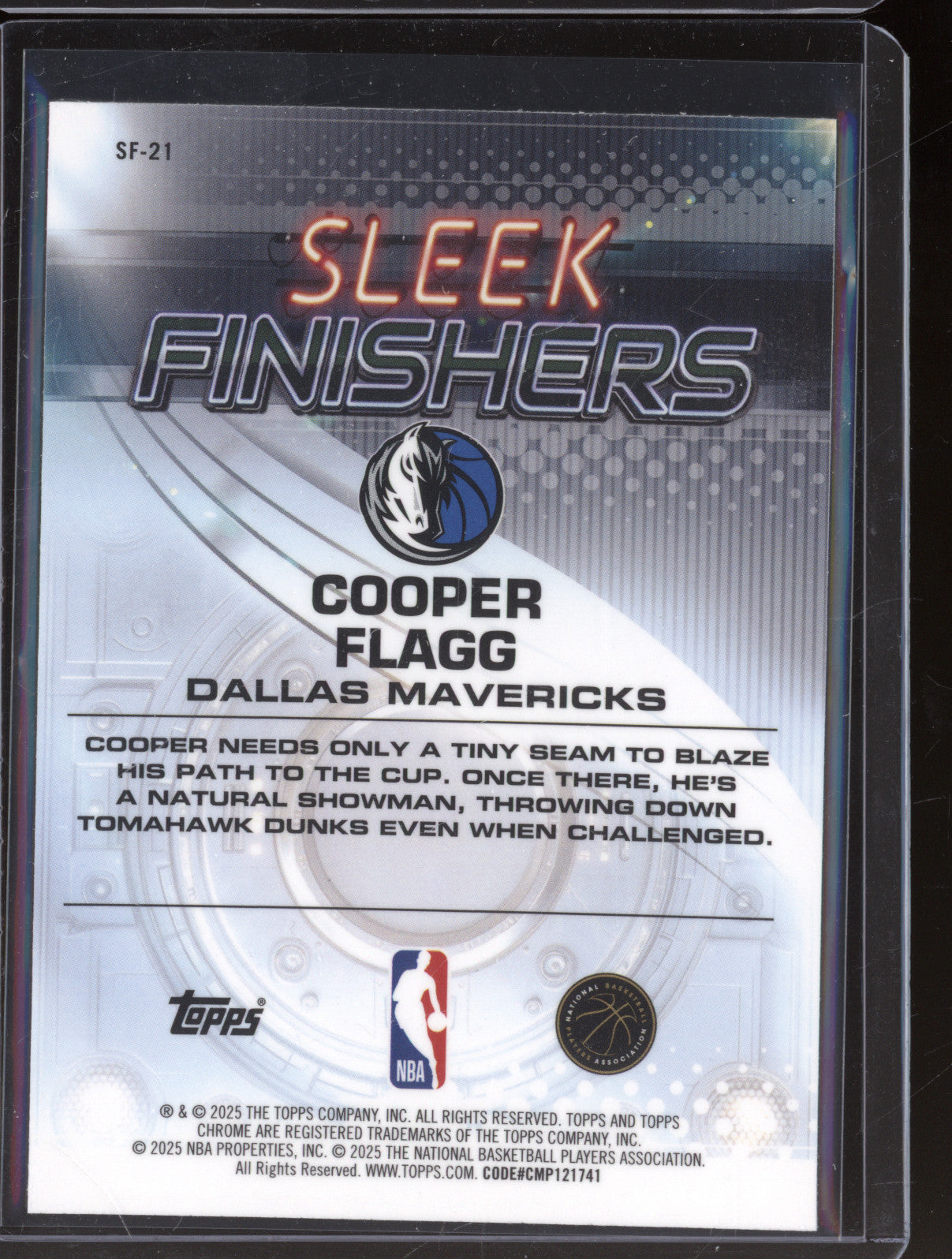 Cooper Flagg 2025-26 Topps Chrome Sleek Finishers RC