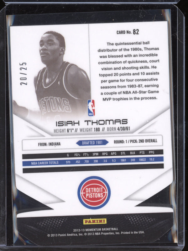 Isiah Thomas 2012-13 Panini Momentum 82 Force 20/25