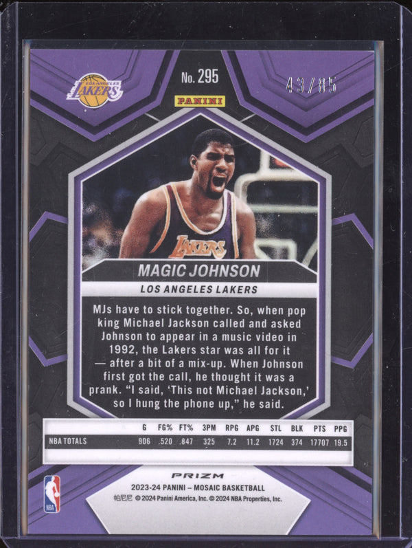 Magic Johnson 2023-24 Panini Mosaic 295 Blue Fast Break 43/85