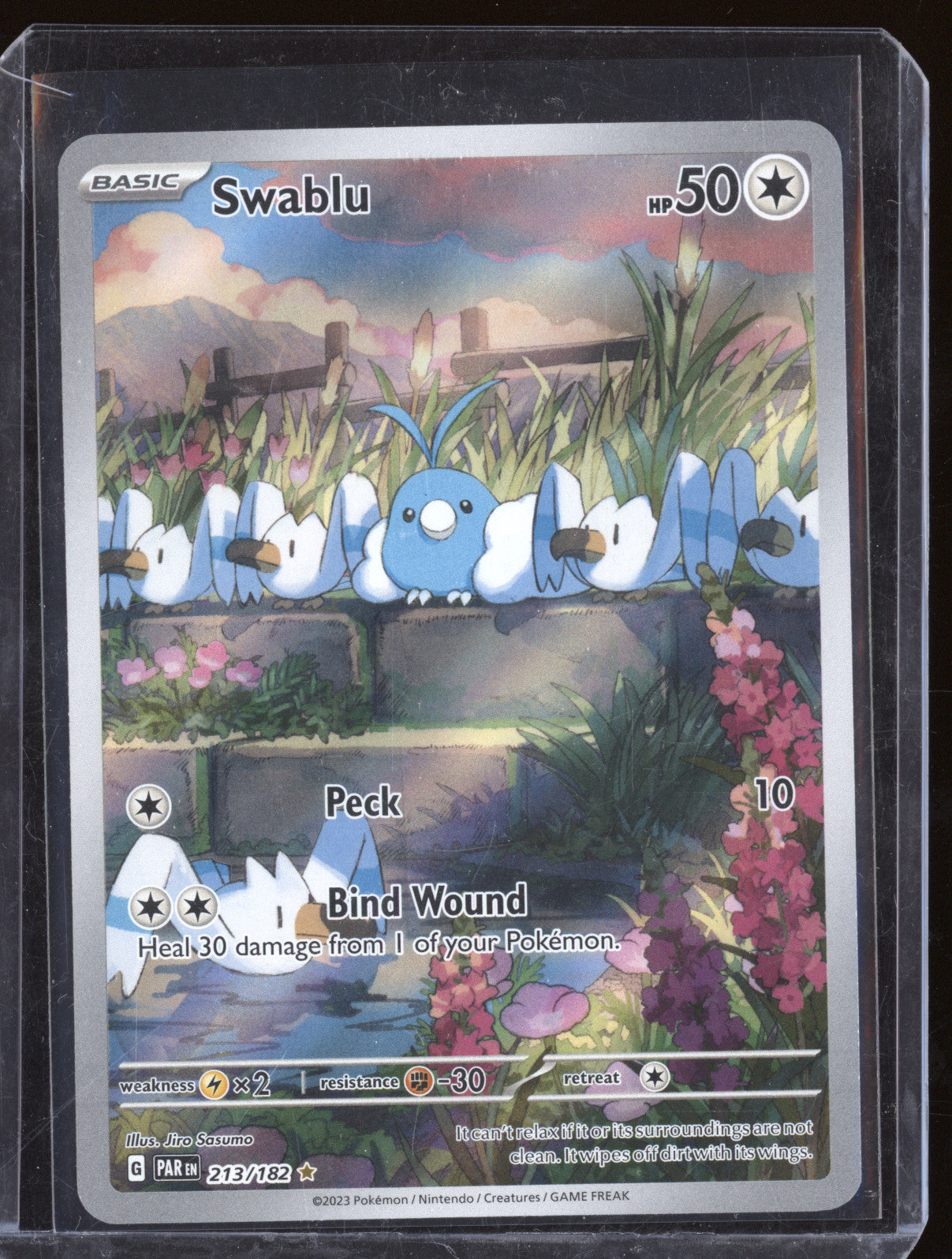 2023 Pokemon Paradox Rift Swablu PAR 213/182 Illustration Rare 2023 Pokemon Paradox Rift Swablu PAR 213/182 Illustration Rare