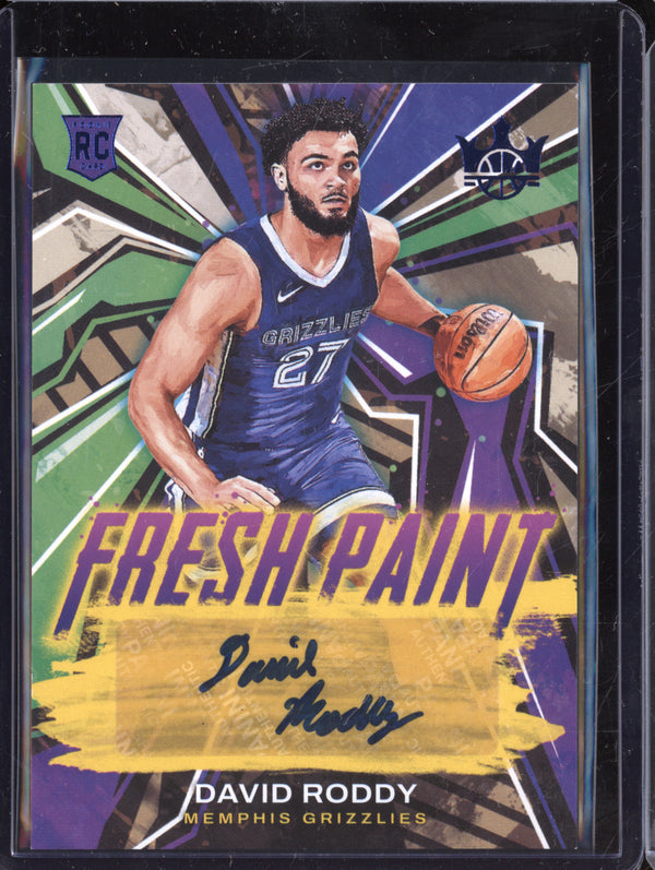 David Roddy 2022-23 Panini Court Kings Fresh Paint Signature Sapphire RC 6/25