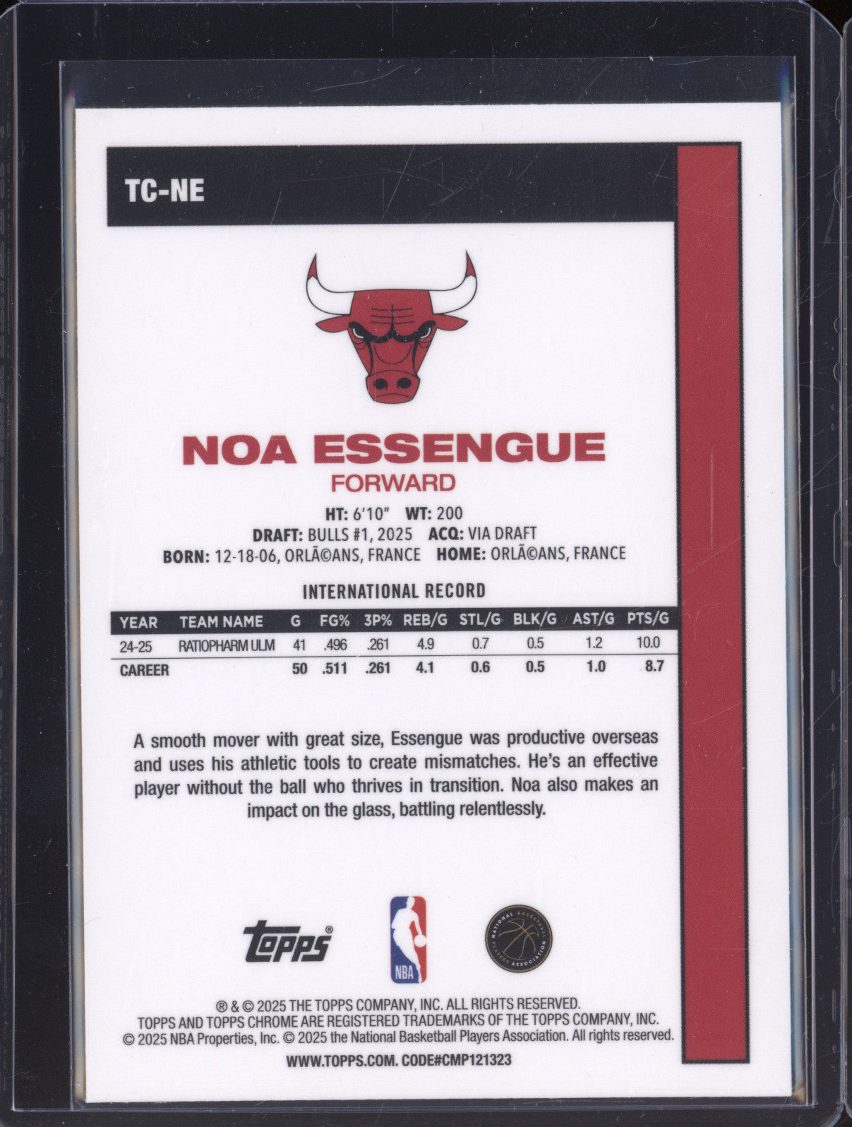 2025 Topps Basketball TC-NE Noa Essengue 1980-81 Chrome RC