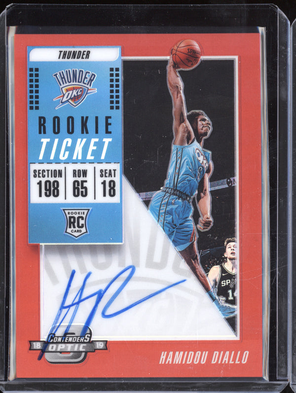 Hamidou Diallo 2018-19 Panini Contenders Optic Rookie Ticket Auto Red RC 88/99