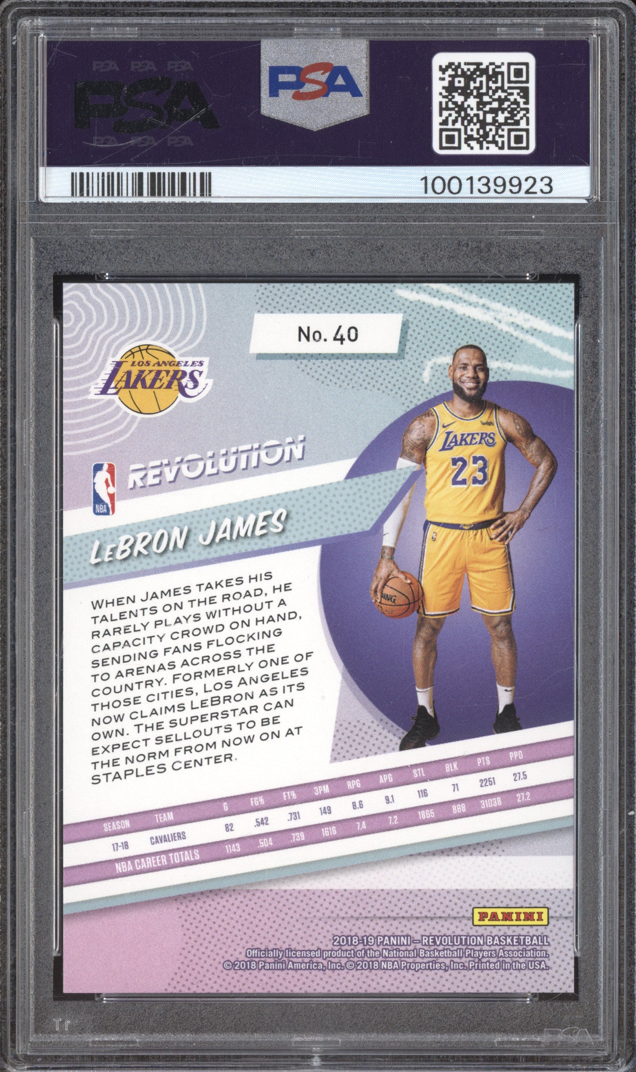 LeBron James 2018-19 Panini Revolution 40 PSA 10