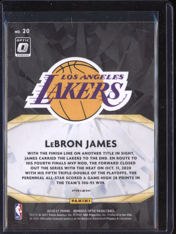 LeBron James 2020-21 Panini Donruss Optic 20 Winner Stays Holo