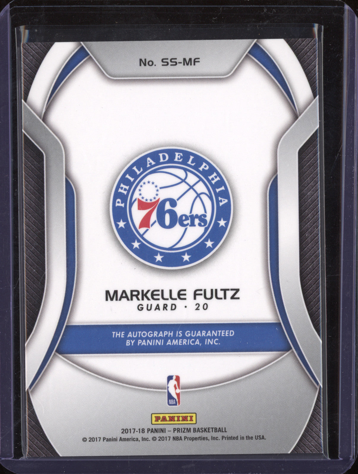 2017-18 Panini Prizm SS-MF Markelle Fultz Sensational Signatures Auto RC