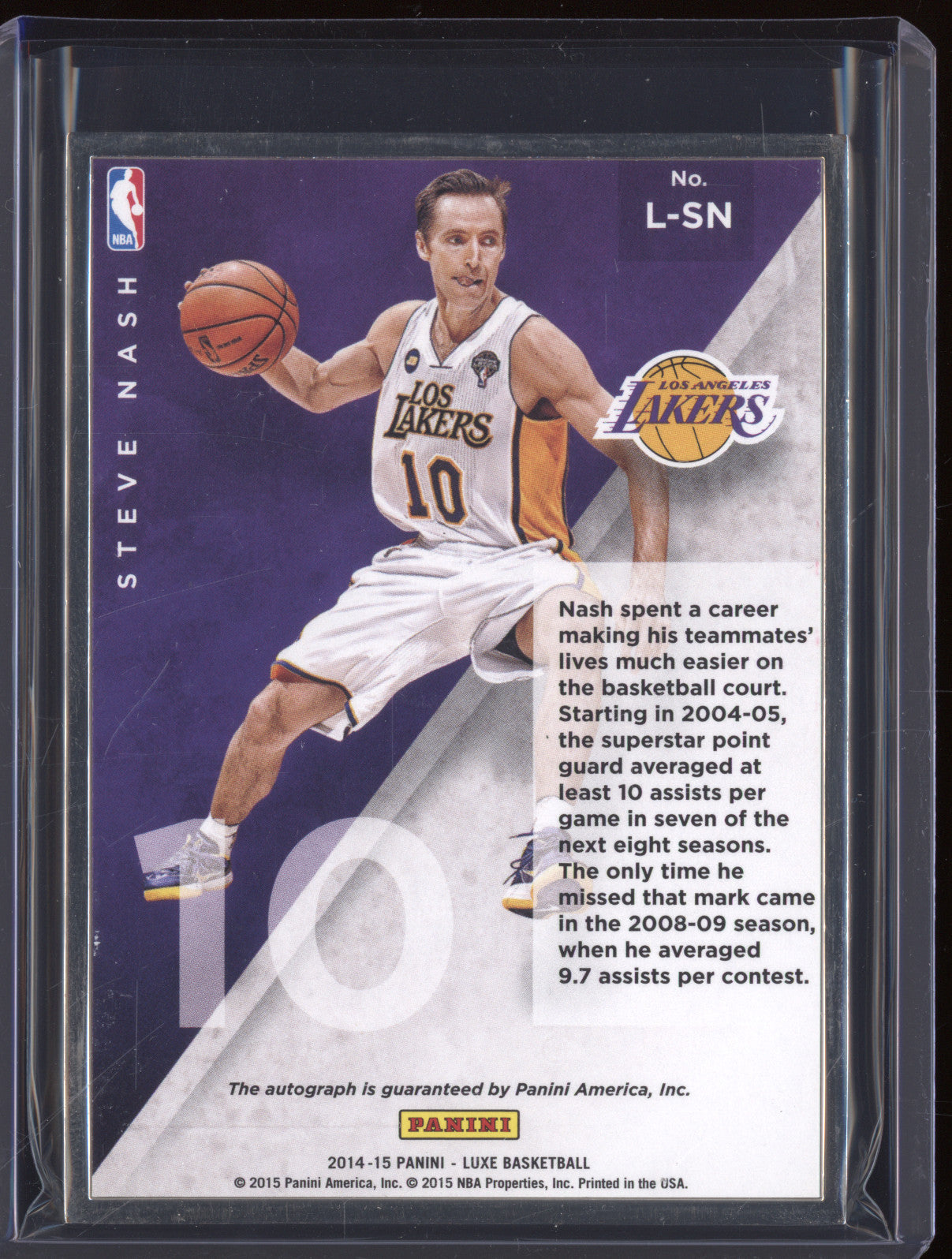 2014-15 Panini Luxe Steve Nash Auto /10