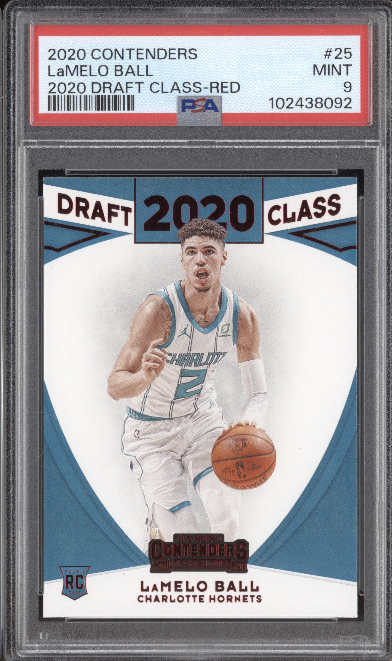 LaMelo Ball 2020-21 Panini Contenders 25 2020 Draft Class Red RC PSA 9