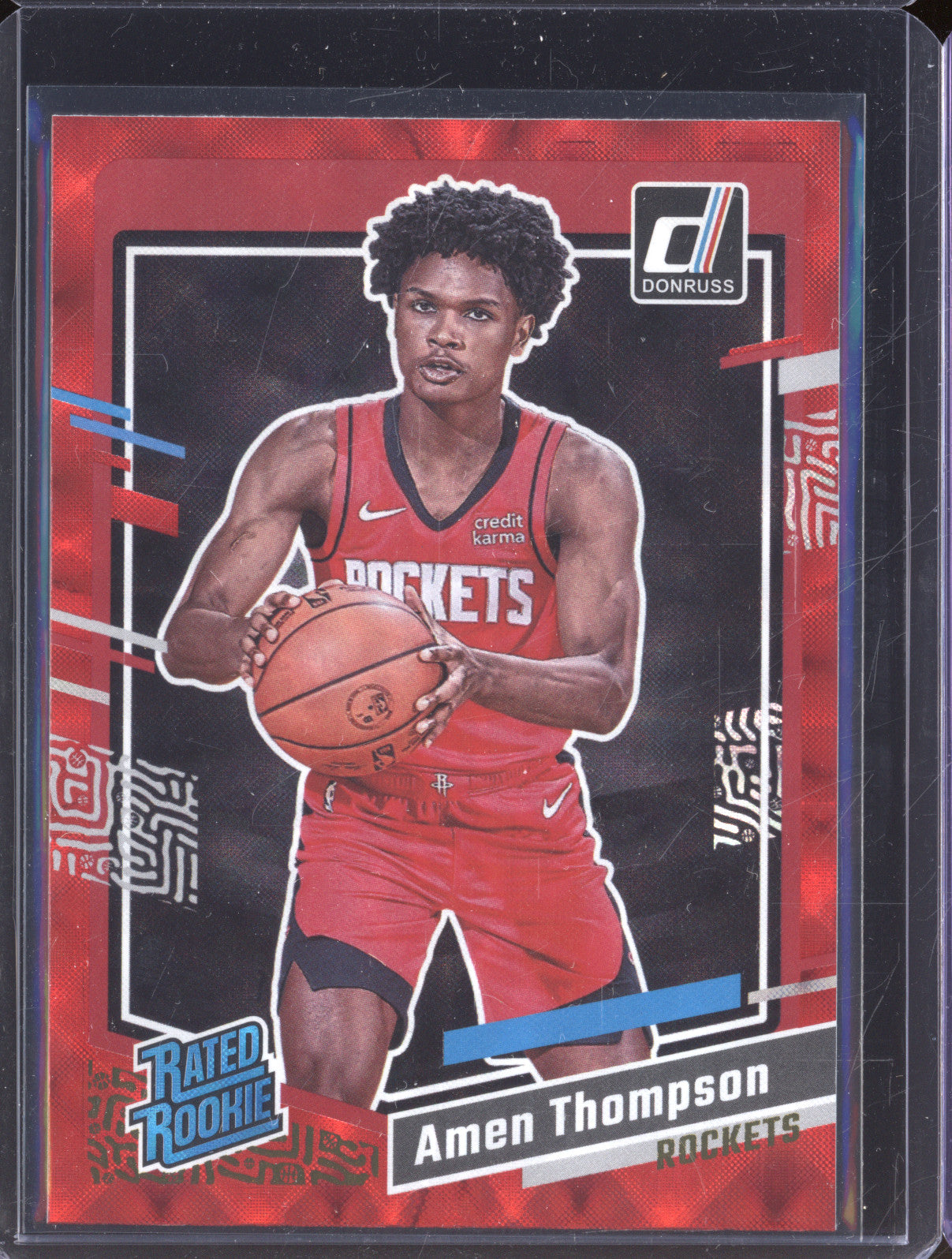 2023-24 Panini Donruss 206 Amen Thompson Rated Rookie Red RC
